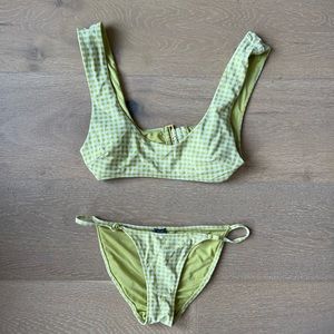 American Eagle Aerie Green Gingham